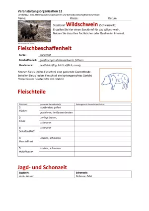 Unterrichtsbaustein: 12.1 Steckbrief Wildschwein (Lösung)