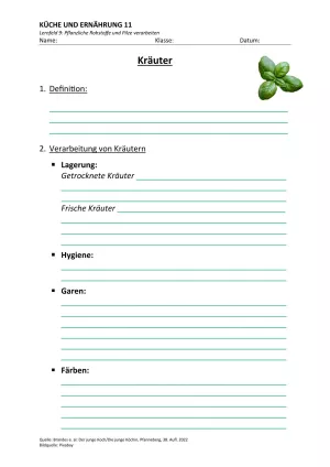 Unterrichtsbaustein: 9.2 Kräuter