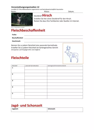 Unterrichtsbaustein: 12.1 Steckbrief Hirsch
