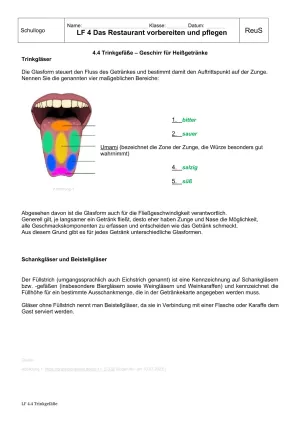 Unterrichtsbaustein: 4.4 Trinkgefäße (Lösung)
