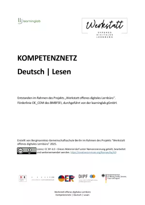 Handreichung: Kompetenznetz Deutsch | Lesen