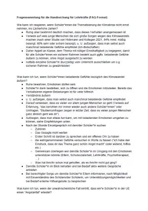 Handreichung: Handreichung für Lehrkräfte und Workshopleitung (FAQ)