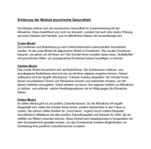 Unterrichtsplanung: Übersicht und Erklärung der Module 5 und 6 zur psychischen/mentalen Gesundheit