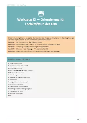 Handbuch: Grundlagendokument Werkzeug KI | Orientierung für Fachkräfte in der Kita