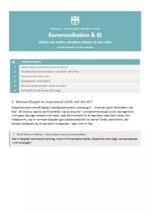Handreichung: Kommunikation und KI – Warum wir anders schreiben müssen als wir reden