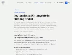 Webseite: Log-Analyse: SSH-Angriffe in auth.log finden