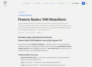 Webseite: Pentest-Basics: SSH-Bruteforce