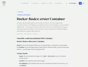 Webseite: Docker-Basics: erster Container