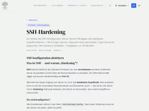 Webseite: SSH-Hardening