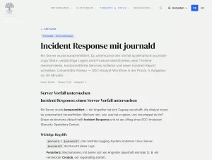 Webseite: Incident Response mit journald