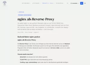 Webseite: nginx als Reverse-Proxy
