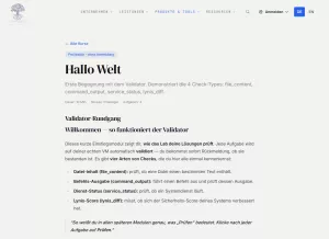 Webseite: Hallo Welt