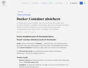 Webseite: Docker-Container absichern