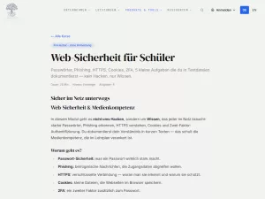 Webseite: Web-Sicherheit für Schüler