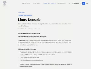 Webseite: Linux-Konsole