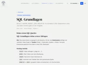Webseite: SQL-Grundlagen