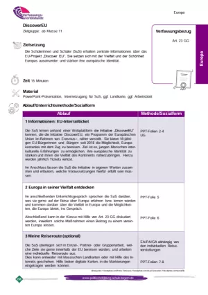Unterrichtsplanung: DiscoverEU (PDF)