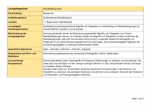 Unterrichtsplanung: Randbefestigungen - Lerngelegenheit (Pdf)