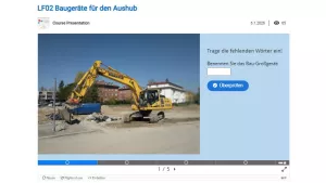 Interaktion: Baugeräte für den Aushub