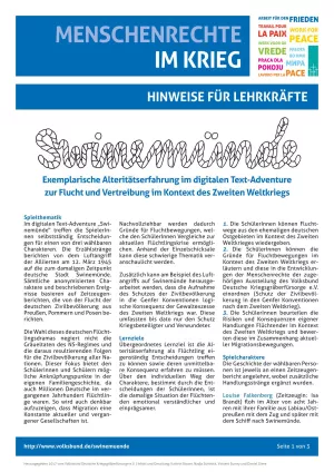 Handreichung: Handreichung für das digitale Geschichtsspiel „Swinemünde“