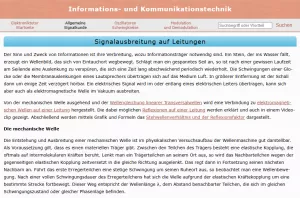 Webseite: Signalausbreitung auf Leitungen
