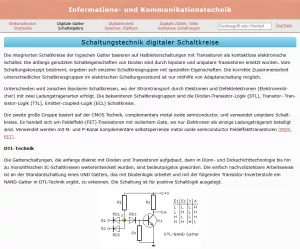 Webseite: Schaltungstechnik digitaler Schaltkreise