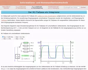 Webseite: Der RC-Tiefpass als Integrierer