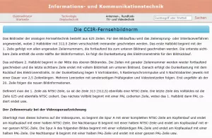 Webseite: Die CCIR-Fernsehbildnorm