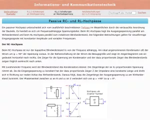 Webseite: Passive RC- und RL-Hochpässe
