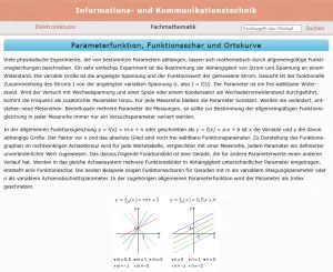 Webseite: Parameterfunktion, Funktionsschar und Ortskurve