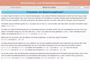 Webseite: Primzahlen mit Berechnungsformeln?