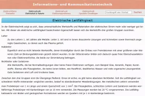 Webseite: Elektrische Leitfähigkeit