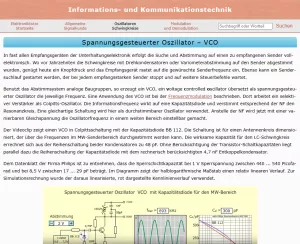 Webseite: Spannungsgesteuerter Oszillator - VCO
