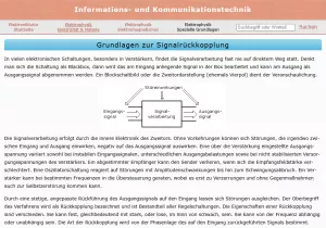 Webseite: Grundlagen zur Signalrückkopplung