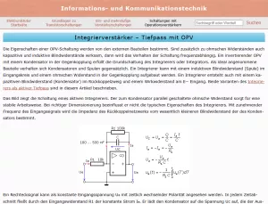 Webseite: Integrierverstärker - Tiefpass mit OPV