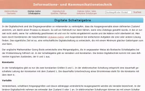 Webseite: Digitale Schaltalgebra