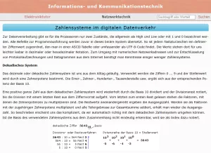 Webseite: Zahlensysteme im digitalen Datenverkehr