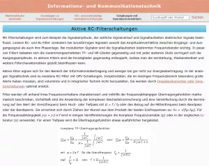 Webseite: Aktive RC-Filterschaltungen