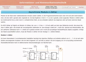 Webseite: Asynchrone Modulo-n-Zähler