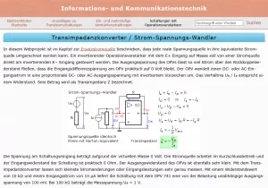 Webseite: Transimpedanzkonverter / Strom-Spannungs-Wandler
