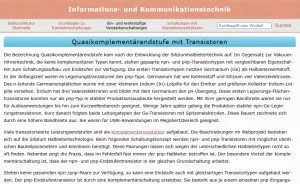 Webseite: Quasikomplementärendstufe mit Transistoren