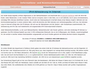 Webseite: IPv4-Adressierung im Internet