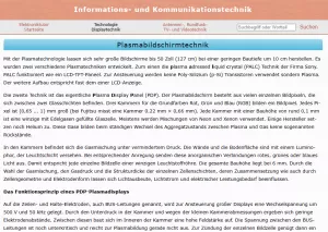 Webseite: Plasmabildschirmtechnik