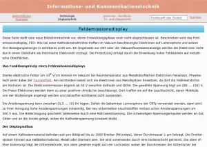 Webseite: Feldemissionsdisplay