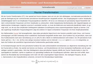 Webseite: Fourier-Transformation