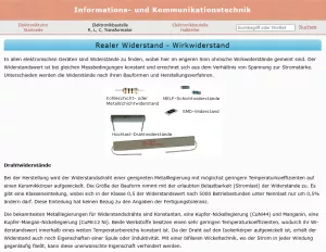 Webseite: Ohmscher- oder Wirkwiderstand