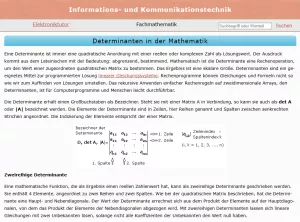 Webseite: Determinanten in der Mathematik