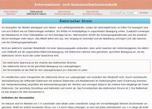 Webseite: Elektrischer Strom