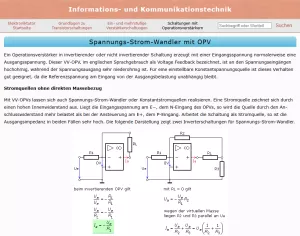 Webseite: Spannungs-Strom-Wandler mit OPV