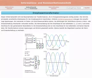 Webseite: Dreiphasentransformator